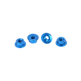 CORE RC - SERRATED ALLOY M4 NUTS; BLUE PK 4  CR035