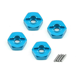 Wheel Hex 12mm 4pcs Blue Aluminum TT01G-RCO-TAM06