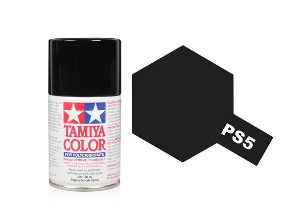 Tamiya PS-5 Black Pollycarbonate Spray Paint 86005