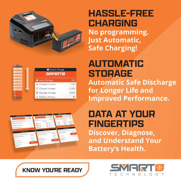 Spektrum Smart 11.1V 1300mAh 3S 30C Smart G2 LiPo Battery: IC2O-SPMX-1089 - 0