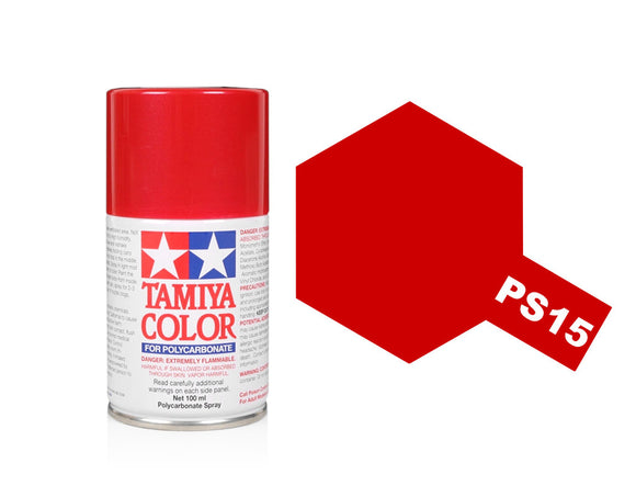 Tamiya PS-15 Metallic Red Pollycarbonate Spray Paint 86015