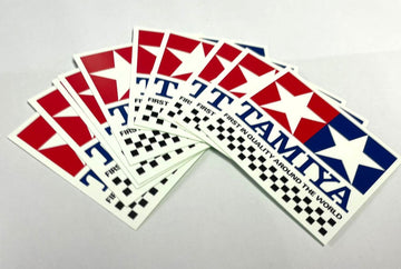 Original Tamiya Co. Chequer Flag Logo Stickers 3 pcs - 0
