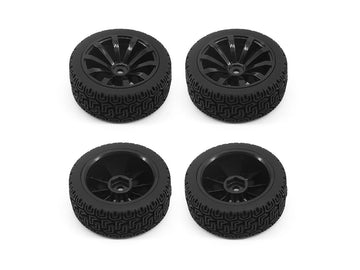 RC OVERHAUL 1/10 Rally Block/10 Spoke Wheel Set Black (4pcs) G-RCO-UN09