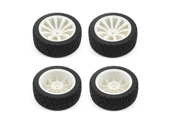 RC OVERHAUL 1/10 Rally Block/10 Spoke Wheel Set White (4pcs) G-RCO-UN10