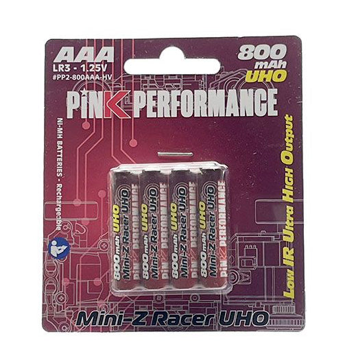 Pink Performance Batteries R3-AAA Ni-Mh 800Mah (4) UHO PP2-800AAA-HV