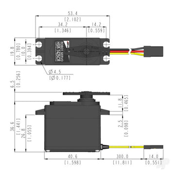 Hitec HSR-1425CR Standard Analogue Cored Servo 41.7g 3.4kg/0.87s 4.8V - 6.0V 2222410 - 0