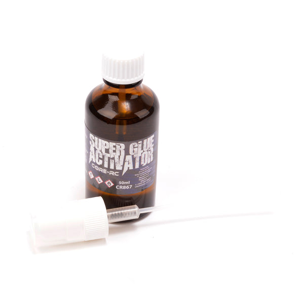 SUPER GLUE ACTIVATOR 50ML - GLASS BOTTLE +ATOMISER CR867