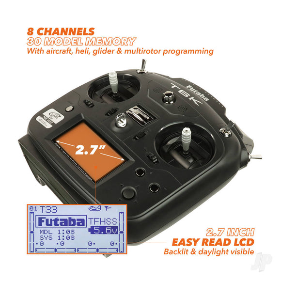 T6K-V3S 8-Channel Air Radio with R3008SB Rx, Mode 1  FUT05003170-3