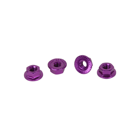 CORE RC - SERRATED ALLOY M4 NUTS; VIOLET PK 4  CR036