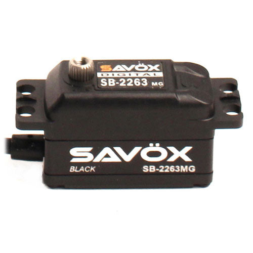 SAVOX LOW PROFILE BRUSHLESS DIGITAL SERVO 10KG/0.076S@6.0V - BLACK  SAV-SB2263MG