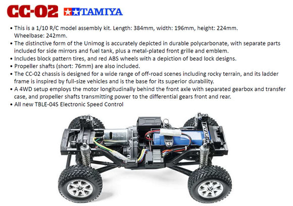 Tamiya Unimog 406 Series U900 (CC-02) Kit 58692