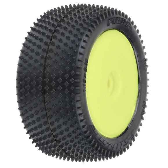 Pro-Line 1/18 Prism Rear Carpet Mini-B Tires Mounted 8mm Yellow Wheel G-PRO8297-12