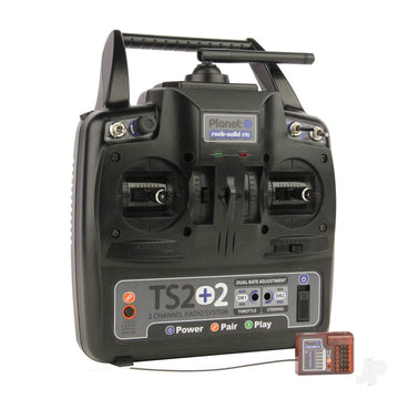 Planet TS2+2 2.4GHz 2-Channel Stick Transmitter with 2 Aux Channels with 6-Channel Rx