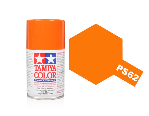 Tamiya PS-62 Pure Orange Pollycarbonate Spray Paint 86062