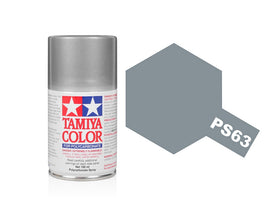 Tamiya PS-63 Bright Gun Metal Pollycarbonate Spray Paint 86063