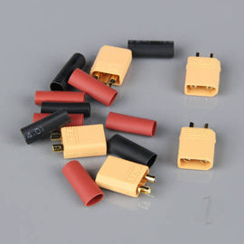 5pc pack of ET30 male connectors, complete with heat shrink RDNAC010020