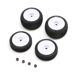 Losi Tires & Wheels Mounted, White: Micro-B Z-LOS-1763