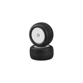 JCONCEPTS Twin Pin - Pink Compound- Pre-mounted, White wheel JC4005-101021
